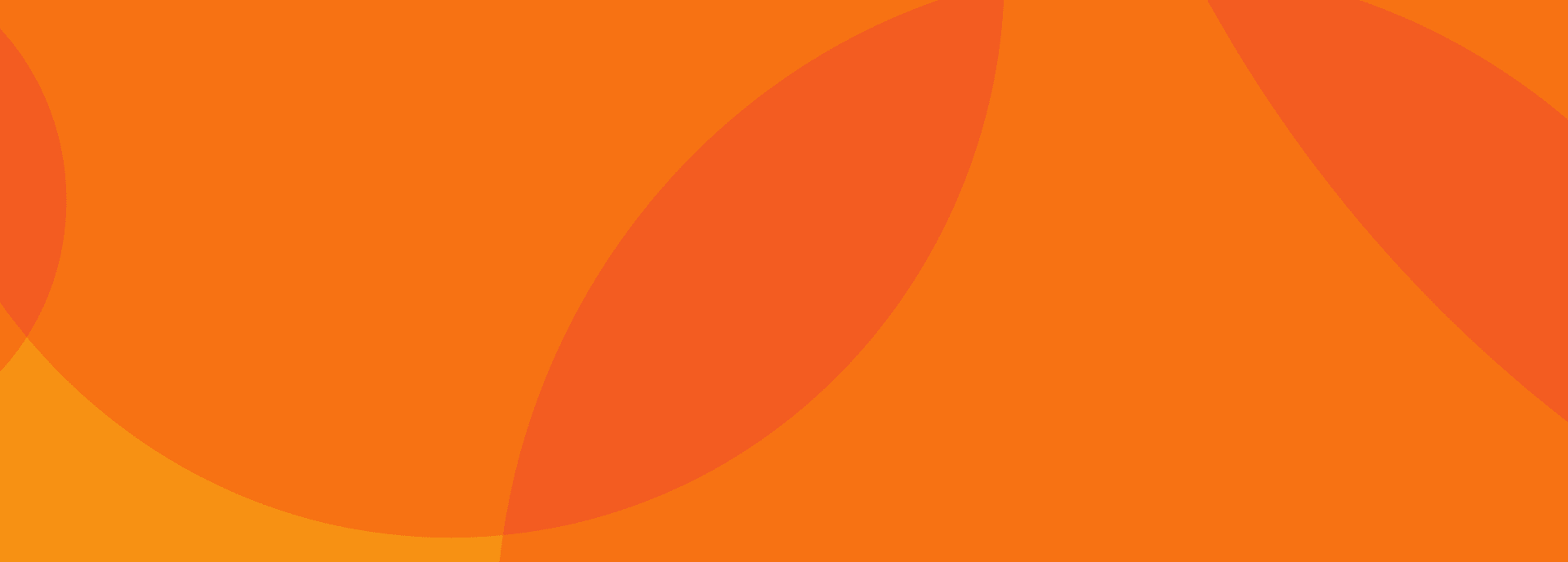 Bright orange abstract geometric design with overlapping shapes and gradients