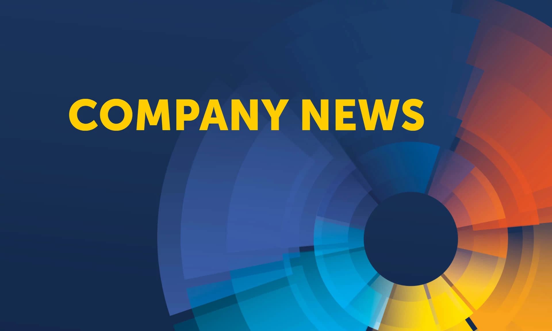Novocure corporate news banner with modern blue and green geometric shapes